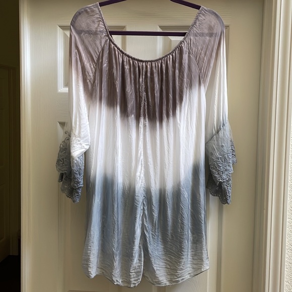 Luxurious boho-chic silk/viscose lined tunic top by Scandal Italy, size Large - Picture 7 of 11